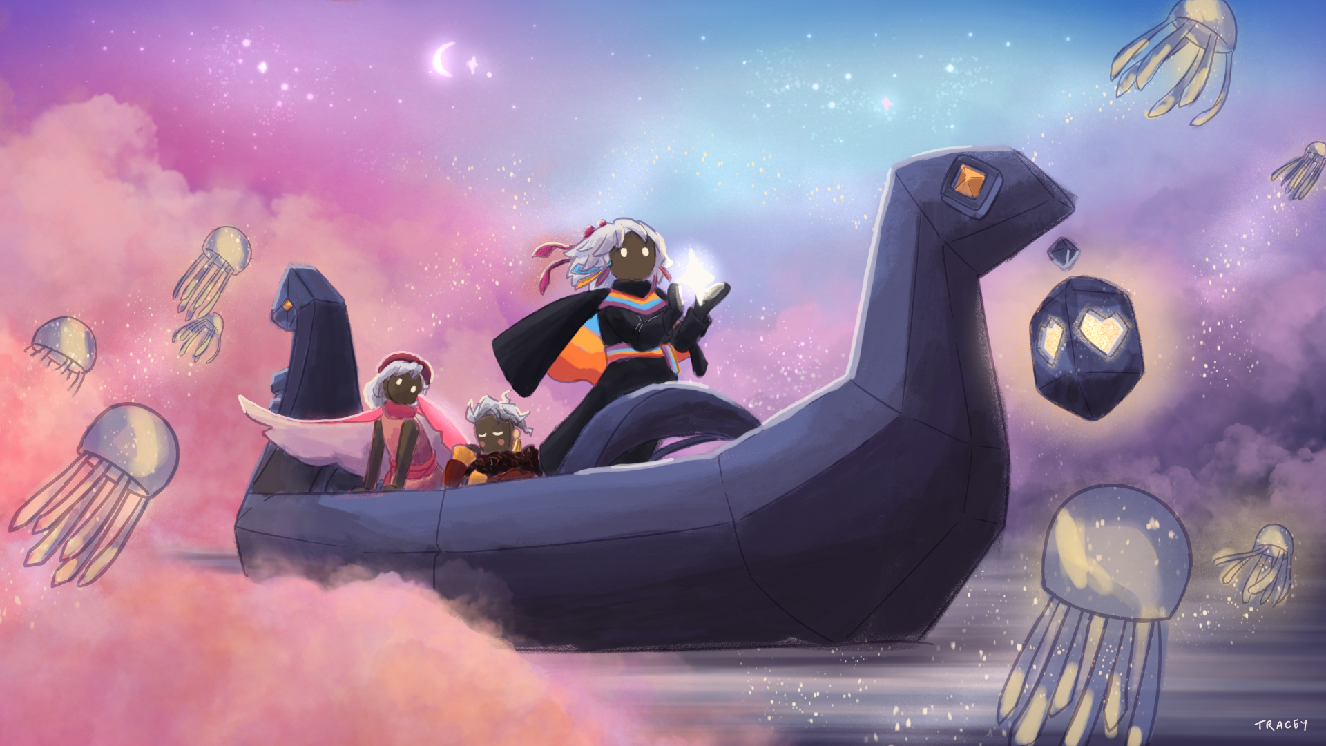 Sky Neon Valentine Coloring Page