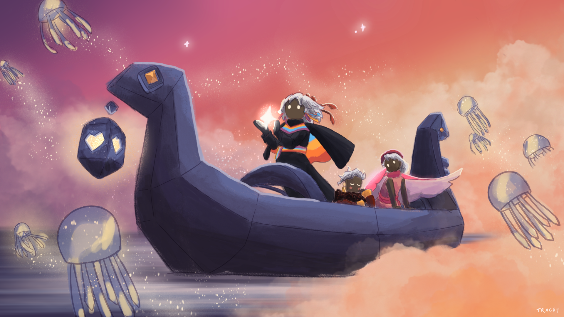 Sky Neon Valentine Coloring Page